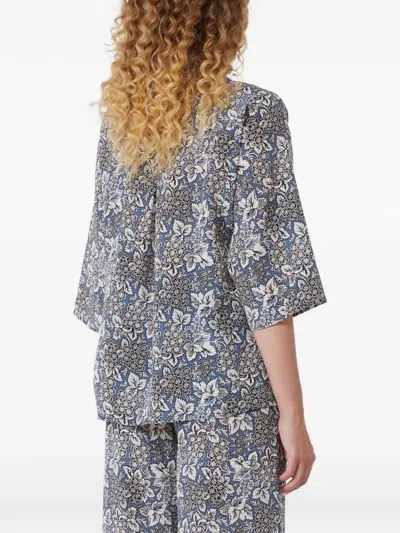 Weekend Max Mara Floral-pattern Blouse In Gray