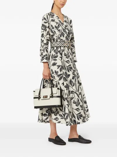 Max Mara Floral-print Cotton-poplin Wrap Dress In Neutral