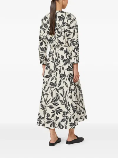 Max Mara Floral-print Cotton-poplin Wrap Dress In Neutral