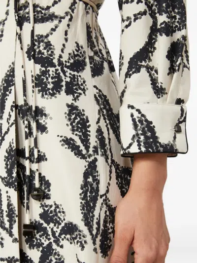 Max Mara Floral-print Cotton-poplin Wrap Dress In Neutral