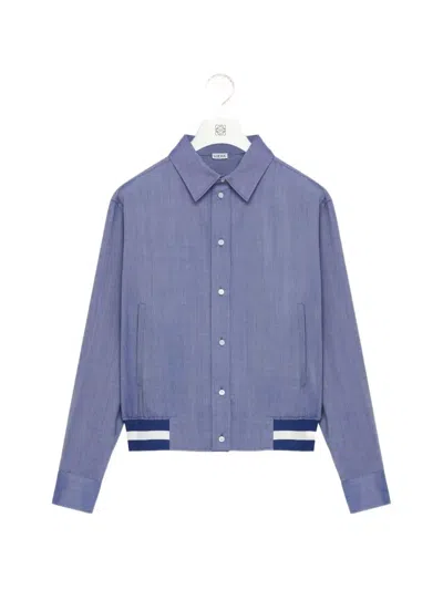 Loewe Logo Bomber Jacket In Blue