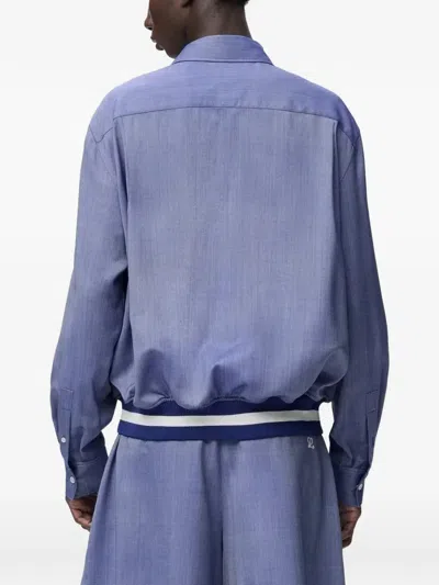Loewe Logo Bomber Jacket In Blue