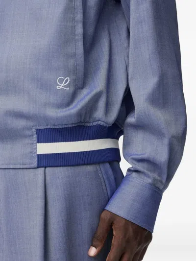 Loewe Logo Bomber Jacket In Blue