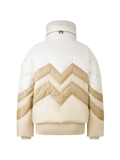 Bogner Detachable Collar Chevron Puffer Jacket In Multi