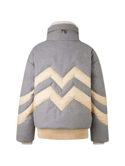 Bogner Valea Chevron-pattern Puffer Jacket In Gray