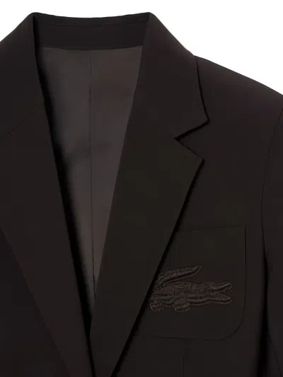 Lacoste Logo-patch Blazer In Brown