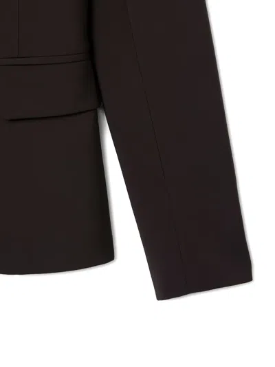 Lacoste Logo-patch Blazer In Brown