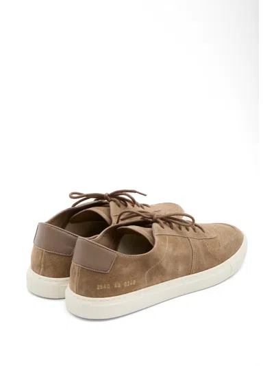 Common Projects Bball Slim Deconstructed Leather Low Sneakers In Brown
