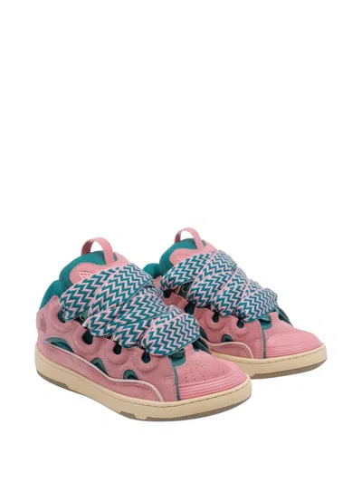 Lanvin Curb Sneakers Cut Out Design Pull Tab In Pink