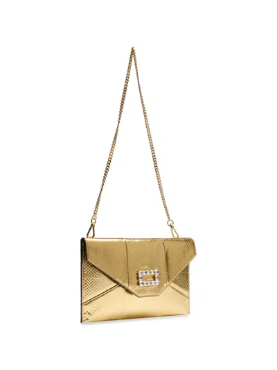 Lancel Envelope Clutch Bag In Gold
