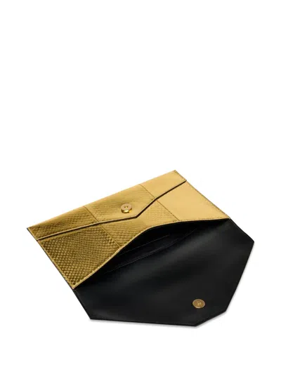 Lancel Envelope Clutch Bag In Gold