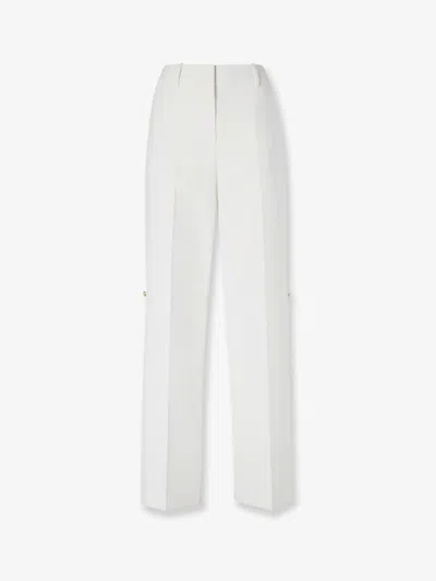 Fendi White Technical Canvas Straight-leg Trousers In White