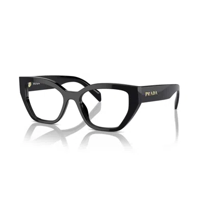 Prada Womens Pr 18wv Irregular-frame Acetate Glasses Black In Black