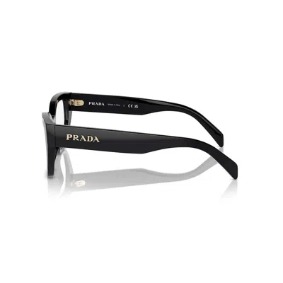 Prada Womens Pr 18wv Irregular-frame Acetate Glasses Black In Black