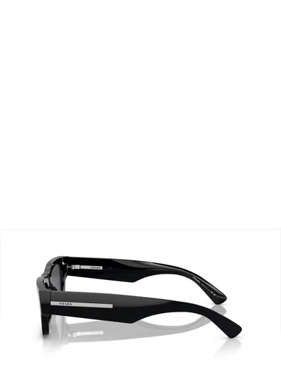 Prada Logo-engraved Rectangle-frame Sunglasses In Black