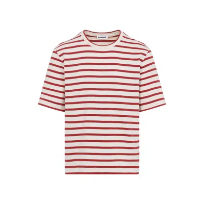 Jil Sander Striped-pattern Logo-patch T-shirt