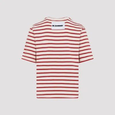 Jil Sander Striped-pattern Logo-patch T-shirt
