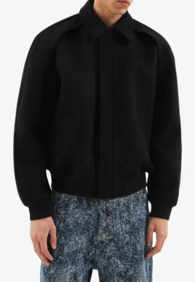 1989 Studio Wool Bomber With Embroidered Back And Pockets In Blue
