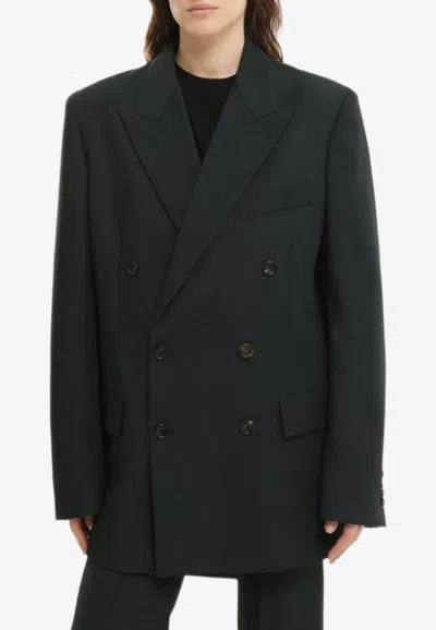 1989 Studio Double-breasted Buttoned Blazer In Blue