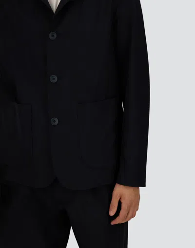 Herno Regular Fit Lightweight Stretch Wool Jacket In Blue