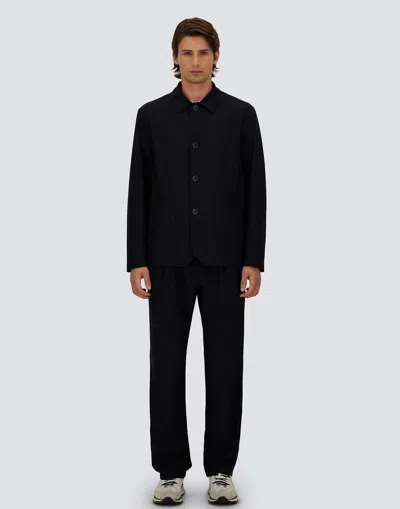 Herno Regular Fit Lightweight Stretch Wool Jacket In Blue