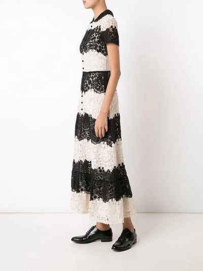 Shop Red Valentino Buttoned Lace Dress