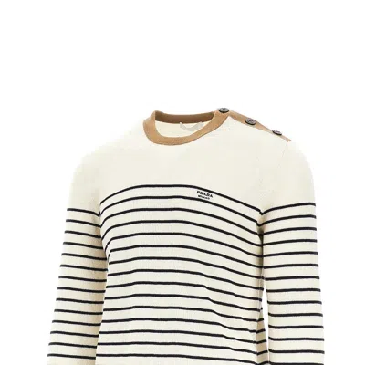 Prada Sweaters Natural In White