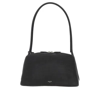 Alaïa Le Bouledogue Bowling Shoulder Bag In Nubuck Leather In Black