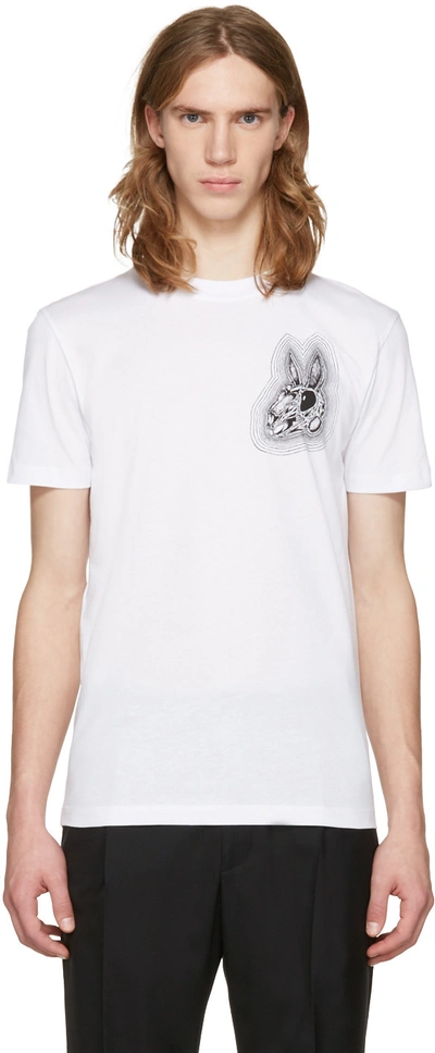 Shop Mcq By Alexander Mcqueen White Bunny Be Here Now T-shirt