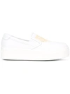 Kenzo 40mm Tiger Leather Platform Sneakers, White