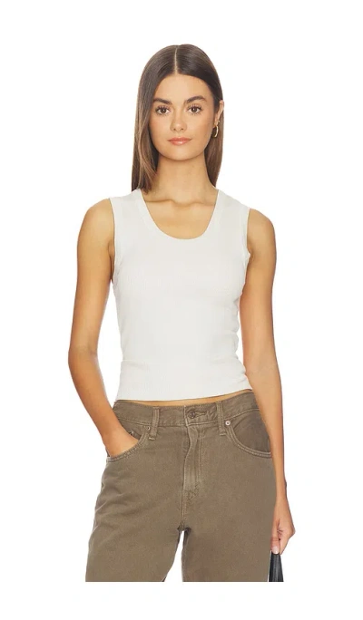 Agolde Poppy Cotton-blend Cropped Tank Top In White