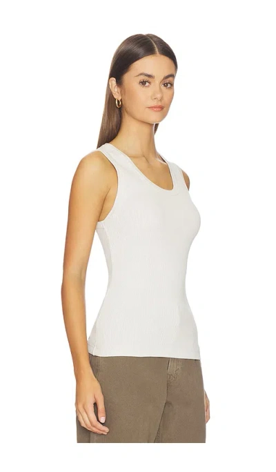 Agolde Poppy Cotton-blend Cropped Tank Top In White