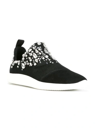 Shop Giuseppe Zanotti Gemma Crystal Sneakers In Black