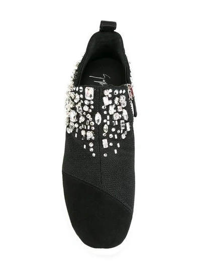 Shop Giuseppe Zanotti Gemma Crystal Sneakers In Black