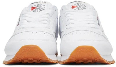 Shop Reebok White Leather Classic Sneakers