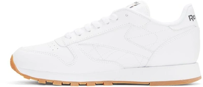 Shop Reebok White Leather Classic Sneakers