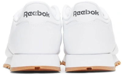 REEBOK White Leather Classic Sneakers 