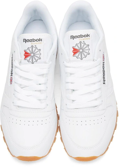 REEBOK White Leather Classic Sneakers 
