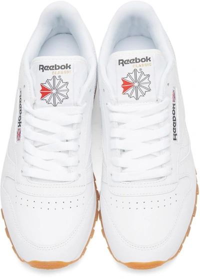 Shop Reebok White Leather Classic Trainers