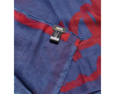 Mcm Silk-blend Scarf Shawl In Blue