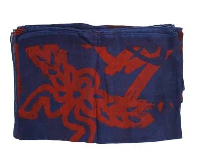 Mcm Silk-blend Scarf Shawl In Blue