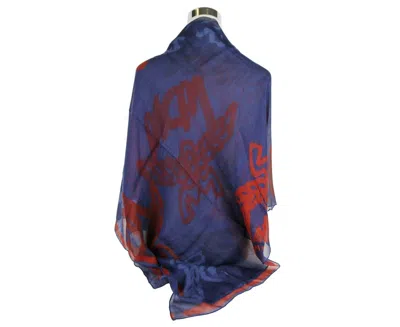 Mcm Silk-blend Scarf Shawl In Blue