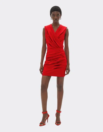 Ferrari Moiré Faille Dress In Red