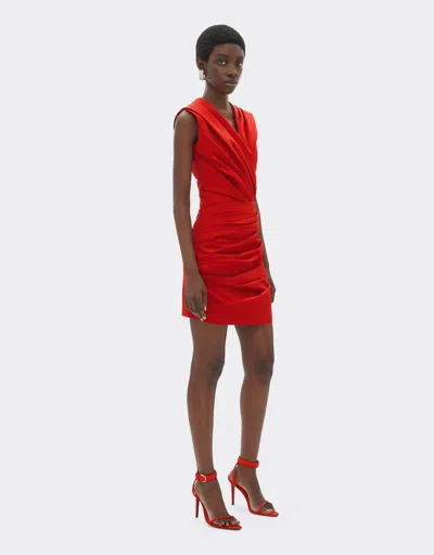 Ferrari Moiré Faille Dress In Red