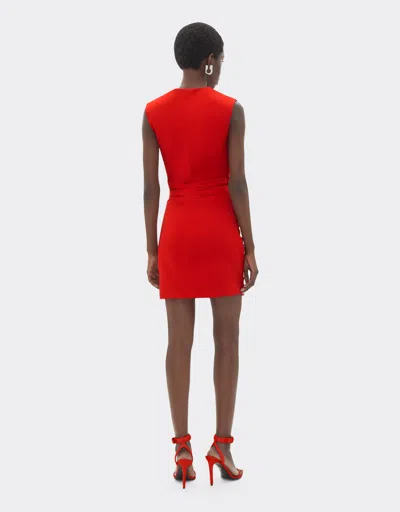 Ferrari Moiré Faille Dress In Red