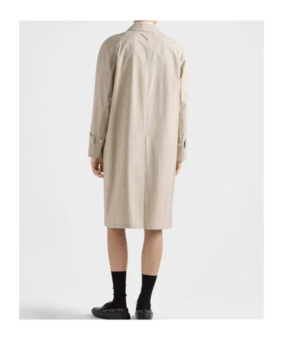 Prada Single-breasted Coat In Neutral