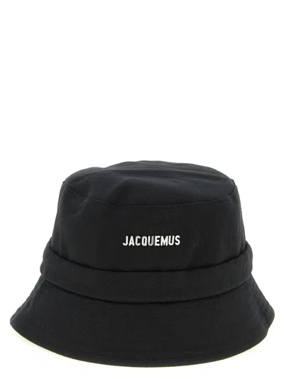 Jacquemus Black Le Bob Gadjo Solid Bucket Hat In Black