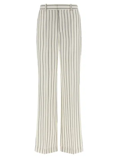 Balmain Striped Pants In White