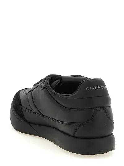 Givenchy Black Calf Leather Bos Taurus Low Top Sneakers In Multi