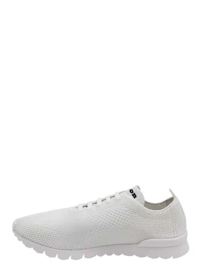 Kiton Fits Mesh Sneakers Rubber Sole Pull Tab In White